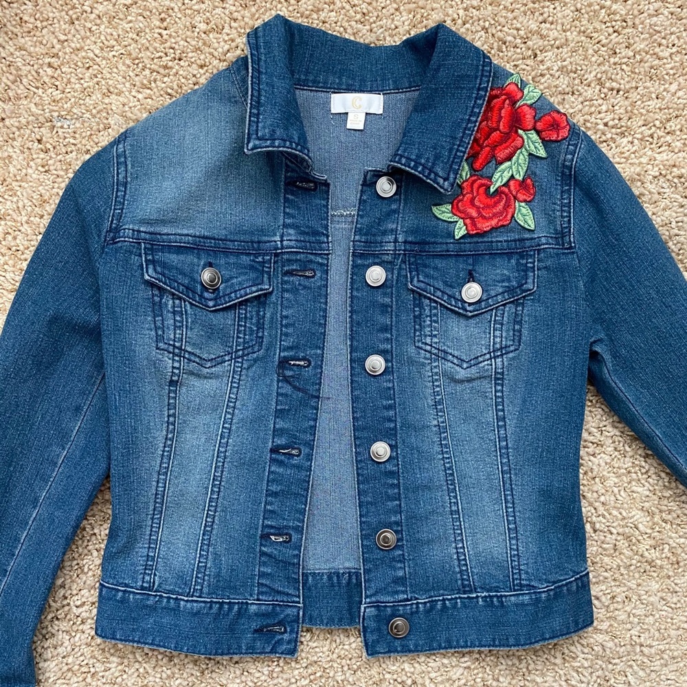 Floral Detail Denim Jacket